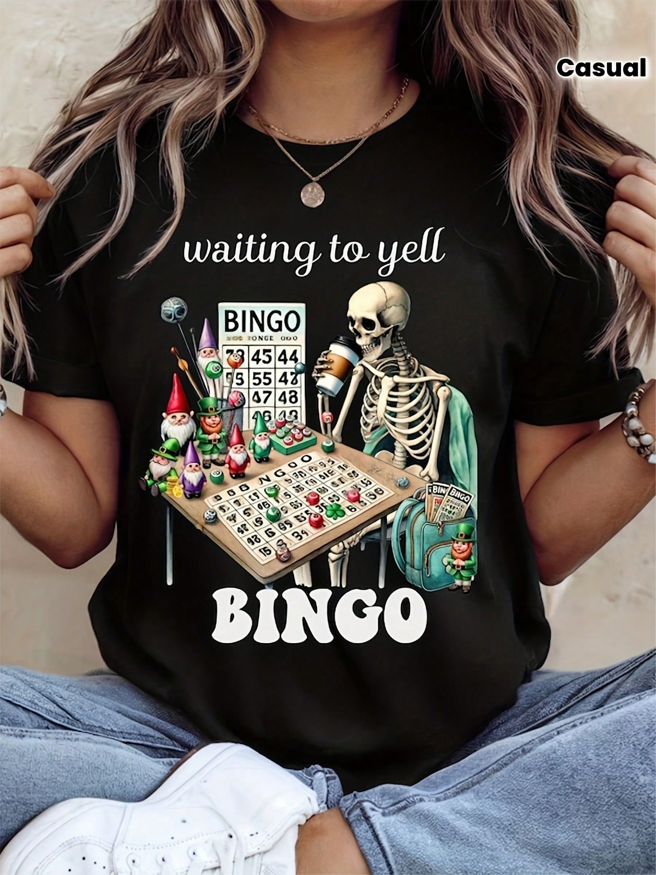 Party Games Bingo - Casual Crew Neck Short Sleeve T-Shirt