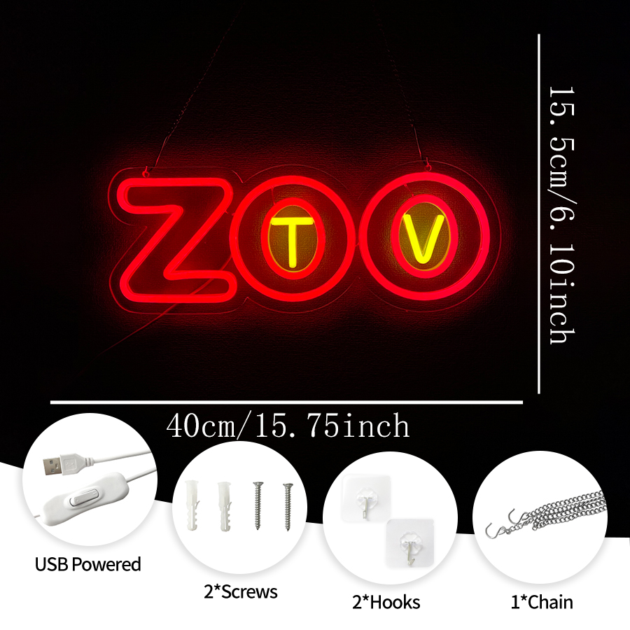 Zoo Tv Neon Sign, Led Letter I - Zoo Party Games 评论和价格