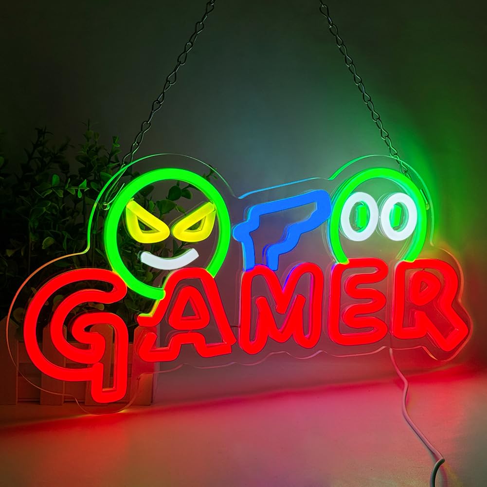 Gamer Neon Sign LED Wall Light - Party Games Birthday 评论和价格