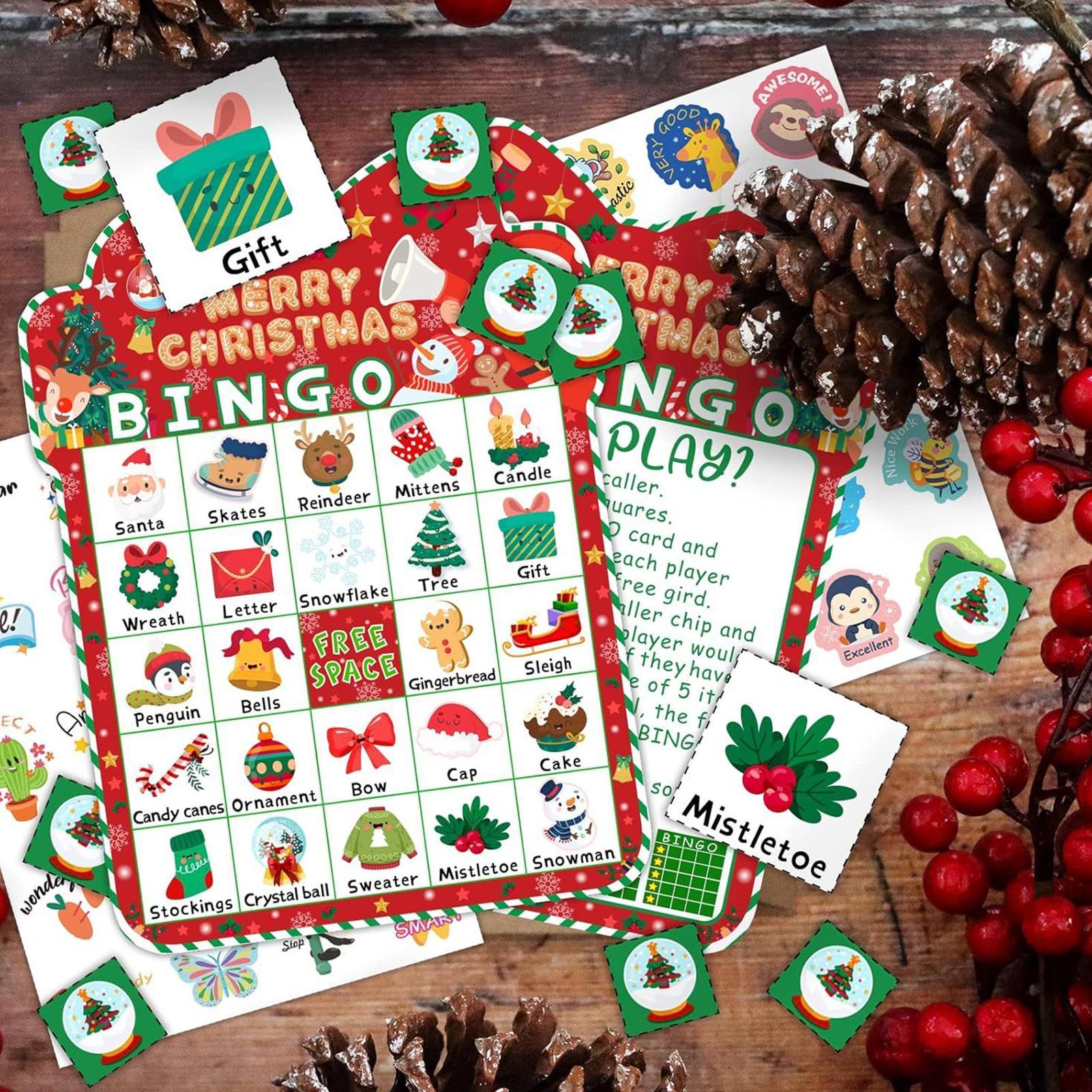 Christmas Bingo Cards Kids Chr - Party Games Bingo 评论和价格
