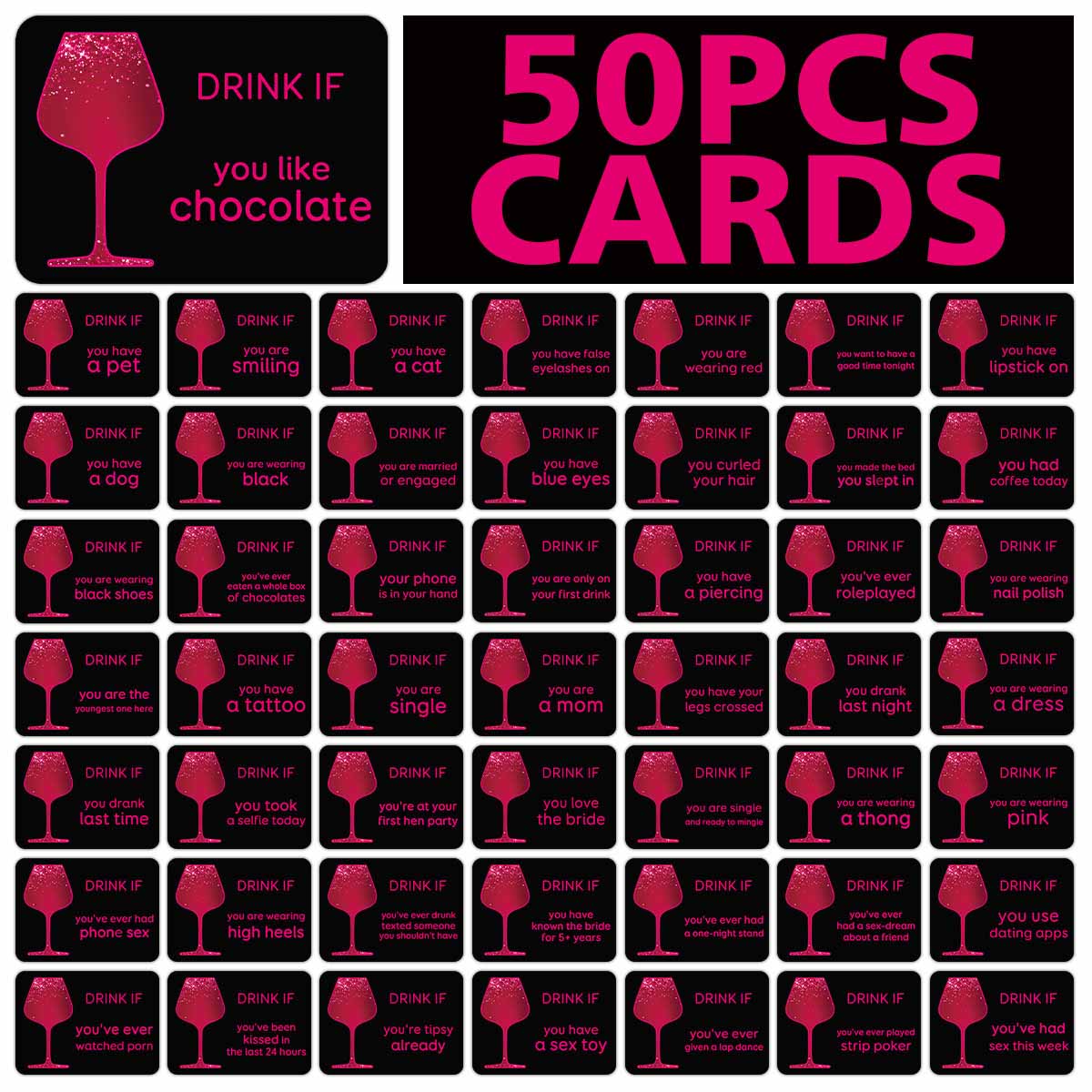 50pcs Bachelorette Party Drink - Party Games Bachelorette 评论和价格